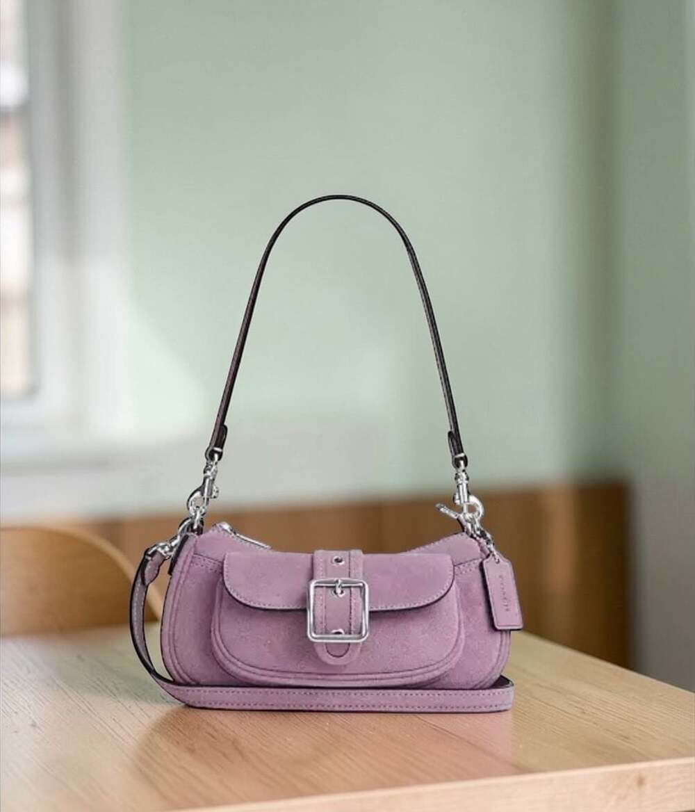 Coach Ashton Mini Shoulder Bag in Light Violet Suede